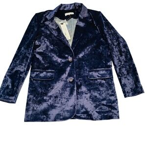 James Jeans Women's Crushed Velvet Boyfriend Blazer Jacket Size L NEW NWT $274‎